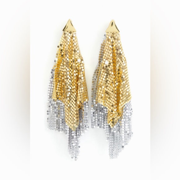 🔥🔥 HM X Paco Rabanne Metal-mesh Clip Earrings with Fringe🔥🔥 - Picture 3 of 13